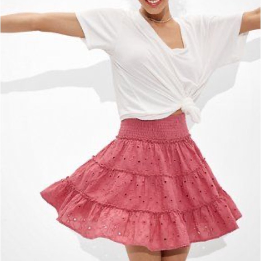 American Eagle tiered eyelet skirt NWT
